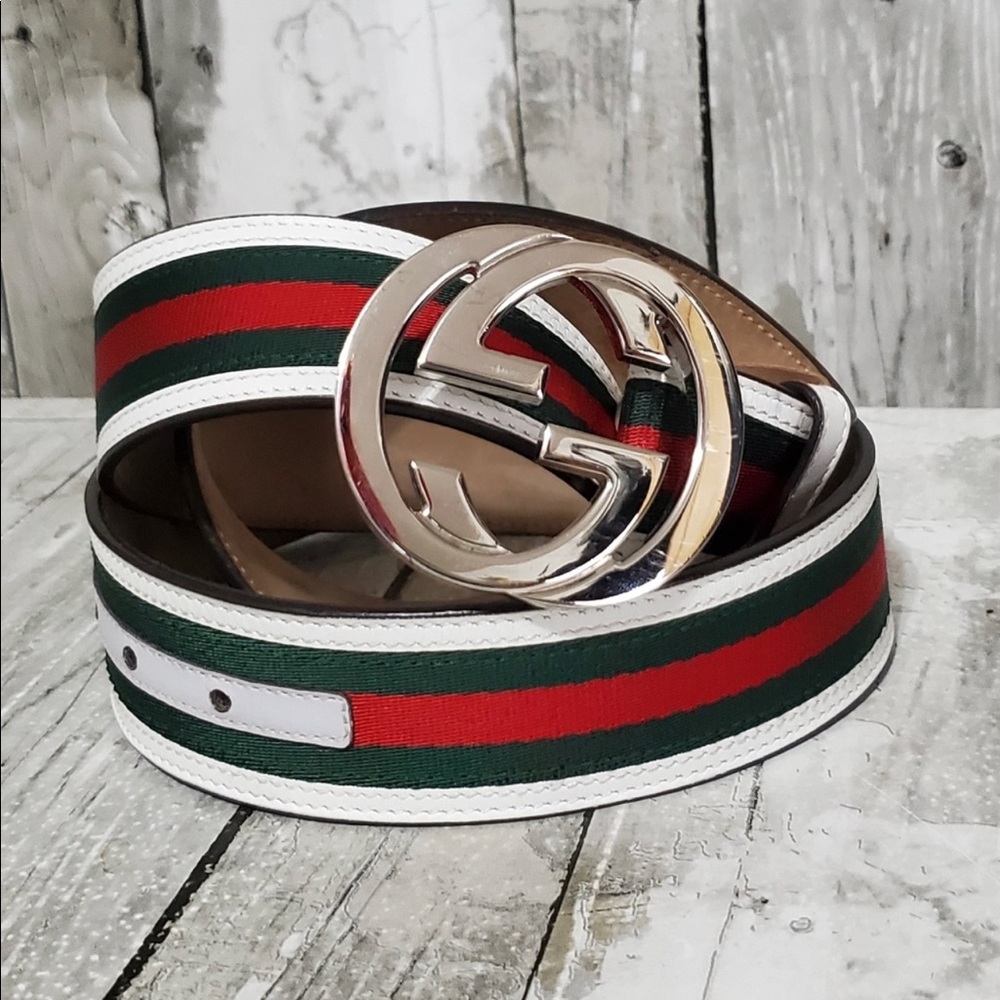 Gucci sherry line GG Striped belt